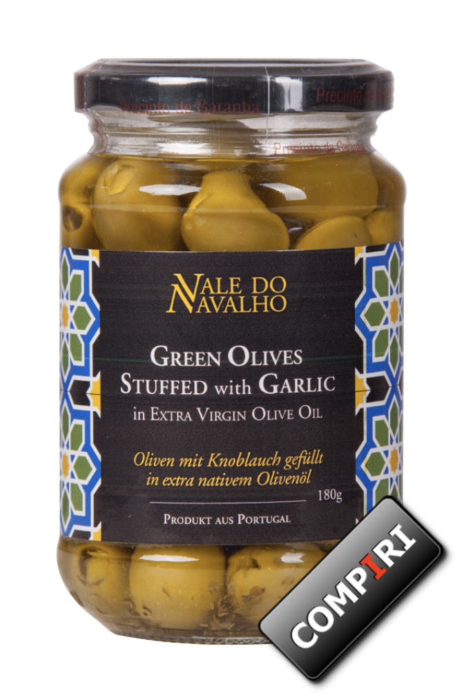 CARB: gefüllte grüne Oliven mit Knoblauch - COMPIRI Shop