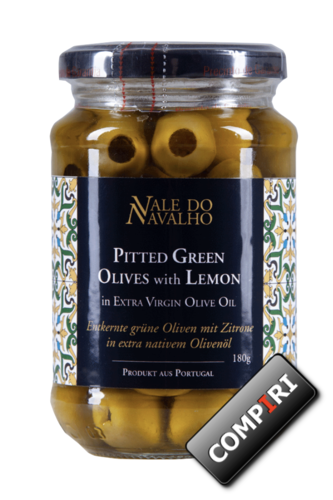 CARB: Grüne Oliven ohne Kern mit Zitrone